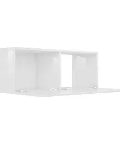 vidaXL TV Cabinet High Gloss White 80x30x30 cm Chipboard