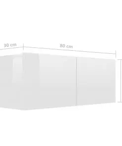 vidaXL TV Cabinet High Gloss White 80x30x30 cm Chipboard