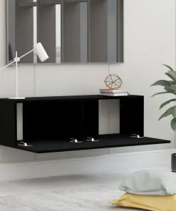vidaXL TV Cabinet Black 100x30x30 cm Chipboard
