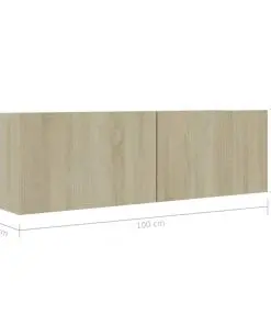 vidaXL TV Cabinet Sonoma Oak 100x30x30 cm Chipboard