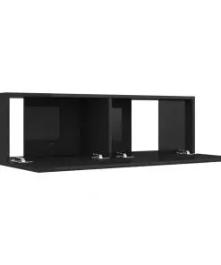 vidaXL TV Cabinet High Gloss Black 100x30x30 cm Chipboard