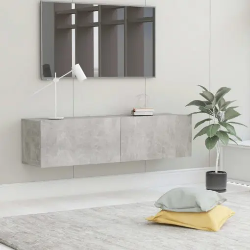 vidaXL TV Cabinet Concrete Grey 120x30x30 cm Chipboard