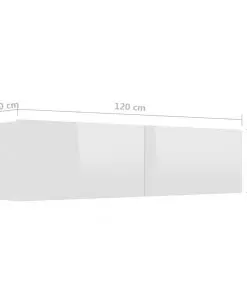 vidaXL TV Cabinet High Gloss White 120x30x30 cm Chipboard