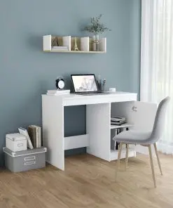 vidaXL Desk White 100x50x76 cm Chipboard