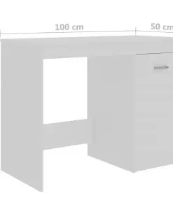 vidaXL Desk White 100x50x76 cm Chipboard