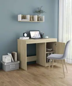 vidaXL Desk Sonoma Oak 100x50x76 cm Chipboard
