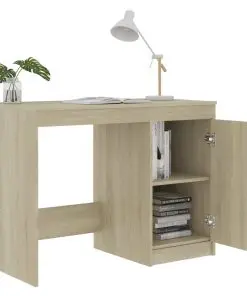 vidaXL Desk Sonoma Oak 100x50x76 cm Chipboard