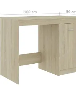 vidaXL Desk Sonoma Oak 100x50x76 cm Chipboard