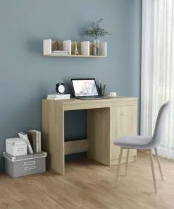 vidaXL Desk Sonoma Oak 100x50x76 cm Chipboard