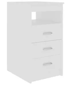 vidaXL Drawer Cabinet White 40x50x76 cm Chipboard