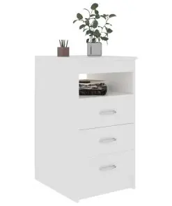 vidaXL Drawer Cabinet White 40x50x76 cm Chipboard
