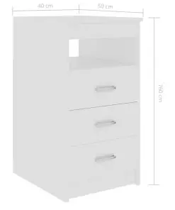 vidaXL Drawer Cabinet White 40x50x76 cm Chipboard