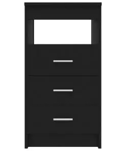 vidaXL Drawer Cabinet Black 40x50x76 cm Chipboard