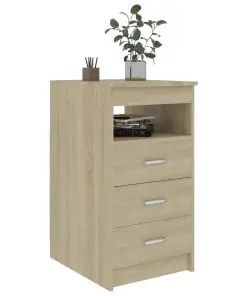 vidaXL Drawer Cabinet Sonoma Oak 40x50x76 cm Chipboard