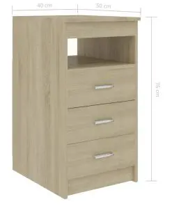 vidaXL Drawer Cabinet Sonoma Oak 40x50x76 cm Chipboard