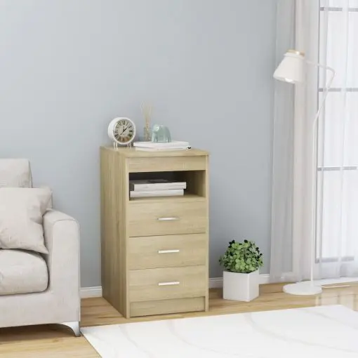 vidaXL Drawer Cabinet Sonoma Oak 40x50x76 cm Chipboard
