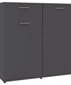 vidaXL Sideboard Grey 80x36x75 cm Chipboard