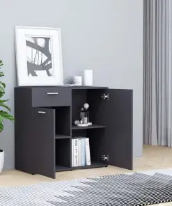 vidaXL Sideboard Grey 80x36x75 cm Chipboard