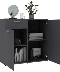 vidaXL Sideboard Grey 80x36x75 cm Chipboard