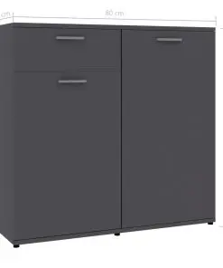 vidaXL Sideboard Grey 80x36x75 cm Chipboard