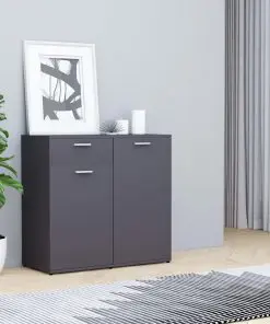 vidaXL Sideboard Grey 80x36x75 cm Chipboard