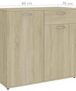 vidaXL Sideboard Sonoma Oak 80x36x75 cm Chipboard