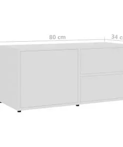 vidaXL TV Cabinet White 80x34x36 cm Chipboard