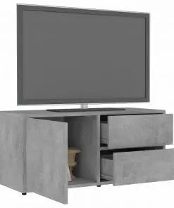 vidaXL TV Cabinet Concrete Grey 80x34x36 cm Chipboard