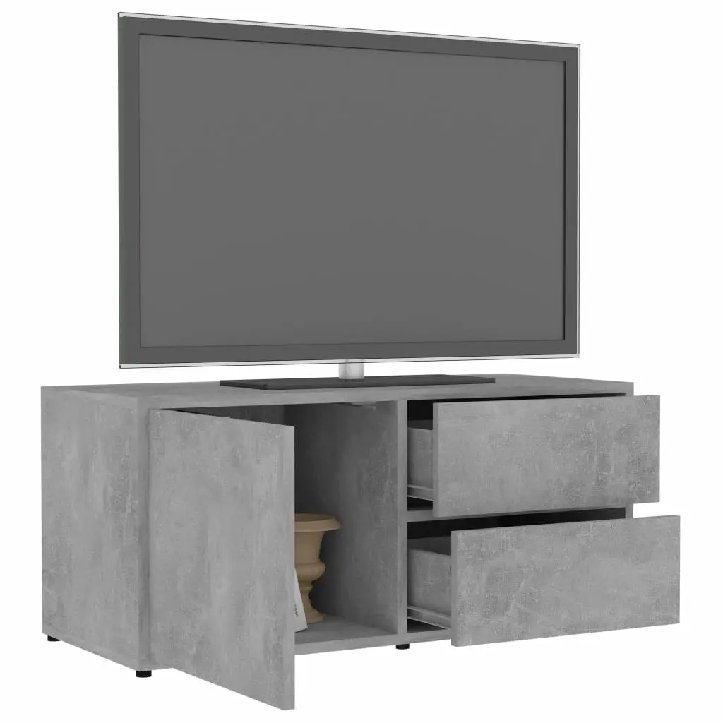 vidaXL TV Cabinet Concrete Grey 80x34x36 cm Chipboard