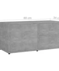 vidaXL TV Cabinet Concrete Grey 80x34x36 cm Chipboard