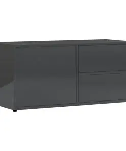 vidaXL TV Cabinet High Gloss Grey 80x34x36 cm Chipboard