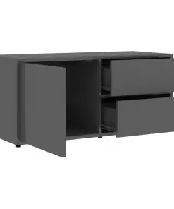 vidaXL TV Cabinet High Gloss Grey 80x34x36 cm Chipboard