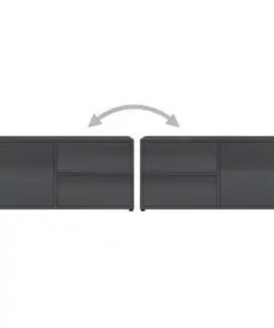 vidaXL TV Cabinet High Gloss Grey 80x34x36 cm Chipboard