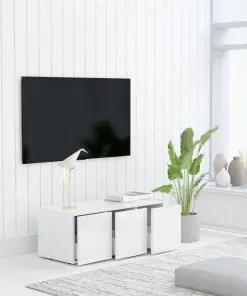 vidaXL TV Cabinet White 80x34x30 cm Chipboard