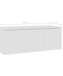 vidaXL TV Cabinet White 80x34x30 cm Chipboard