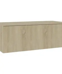 vidaXL TV Cabinet Sonoma Oak 80x34x30 cm Chipboard