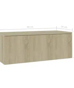 vidaXL TV Cabinet Sonoma Oak 80x34x30 cm Chipboard