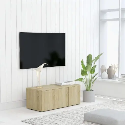 vidaXL TV Cabinet Sonoma Oak 80x34x30 cm Chipboard