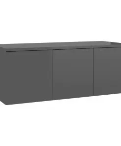 vidaXL TV Cabinet High Gloss Grey 80x34x30 cm Chipboard
