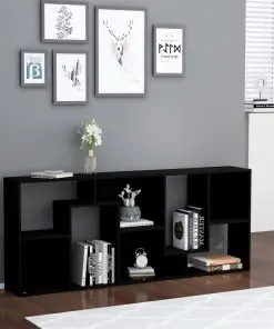vidaXL Book Cabinet Black 67x24x161 cm Chipboard
