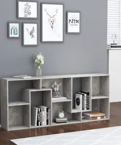 vidaXL Book Cabinet Concrete Grey 67x24x161 cm Chipboard