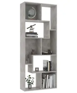 vidaXL Book Cabinet Concrete Grey 67x24x161 cm Chipboard