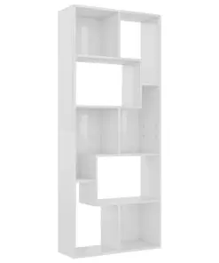 vidaXL Book Cabinet High Gloss White 67x24x161 cm Chipboard