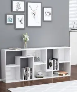 vidaXL Book Cabinet High Gloss White 67x24x161 cm Chipboard