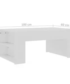 vidaXL Coffee Table White 100x60x42 cm Chipboard