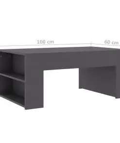 vidaXL Coffee Table Grey 100x60x42 cm Chipboard