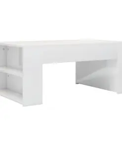 vidaXL Coffee Table High Gloss White 100x60x42 cm Chipboard