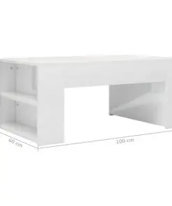 vidaXL Coffee Table High Gloss White 100x60x42 cm Chipboard