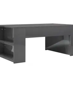 vidaXL Coffee Table High Gloss Grey 100x60x42 cm Chipboard