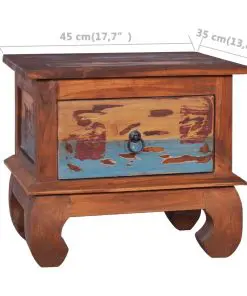 vidaXL Bedside Cabinet 45x35x40 cm Reclaimed Teak Wood